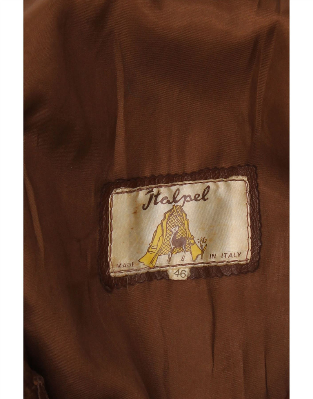 VINTAGE Mens Leather Jacket IT 46 Small Brown Leather Vintage Vintage and Second-Hand Vintage from Messina Hembry 