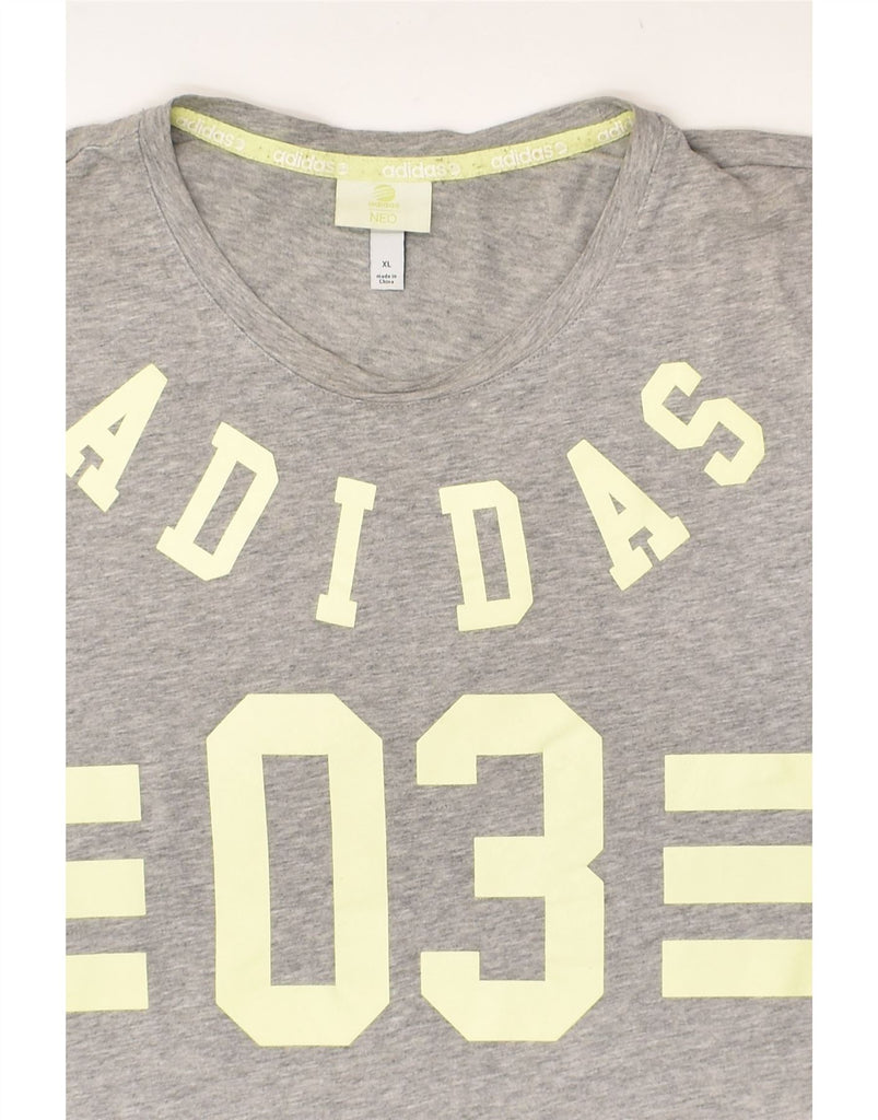 ADIDAS Mens Graphic T-Shirt Top XL Grey Cotton | Vintage Adidas | Thrift | Second-Hand Adidas | Used Clothing | Messina Hembry 