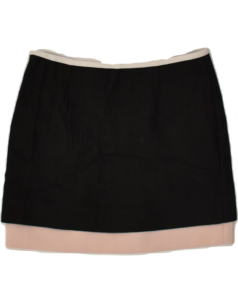 DIANE VON FURSTENBERG Womens A-Line Skirt UK 0 2XS W26 Black Cotton | Vintage Diane Von Furstenberg | Thrift | Second-Hand Diane Von Furstenberg | Used Clothing | Messina Hembry 