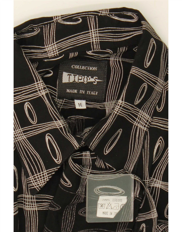 Tipo' S Mens Short Sleeve Shirt Medium Black Geometric Viscose