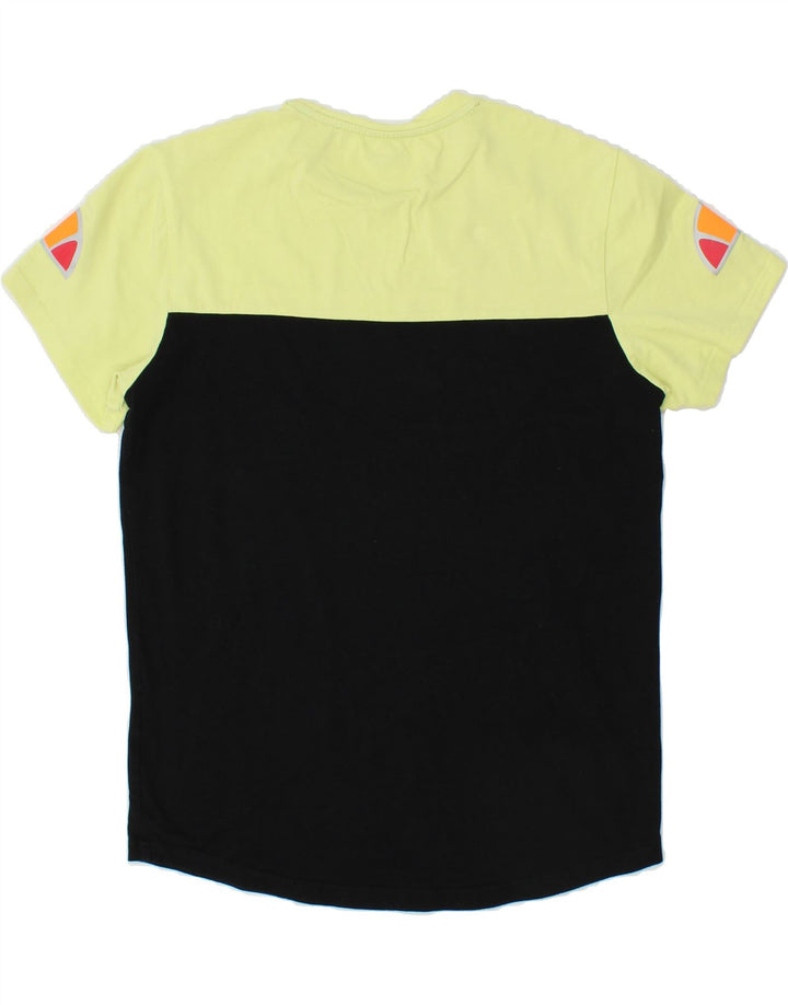 ELLESSE Mens Graphic T-Shirt Top Small Black Colourblock Cotton Vintage Ellesse and Second-Hand Ellesse from Messina Hembry 