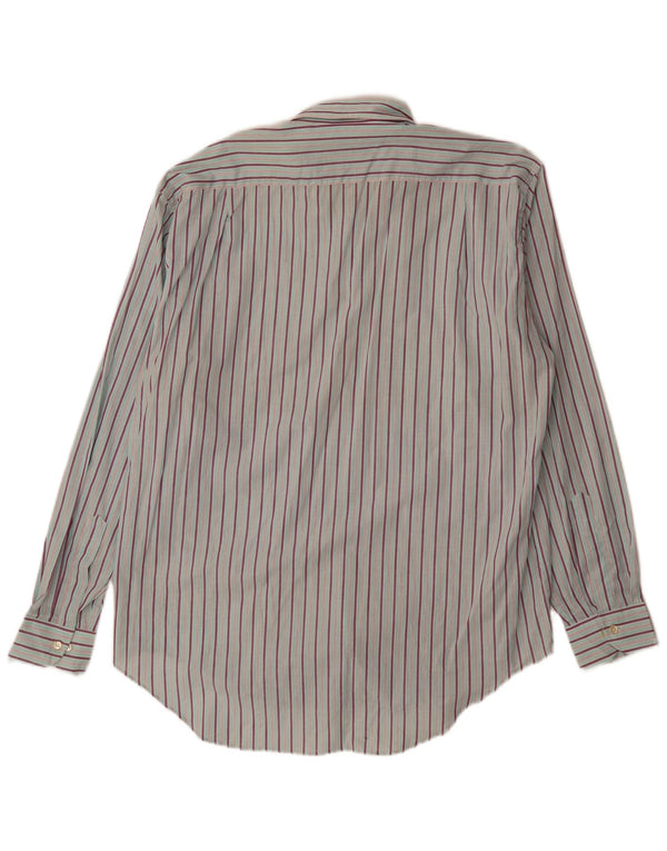 Cerruti 1881 Mens Shirt Size 40 15 3/4 Medium Blue Striped Cotton Classic