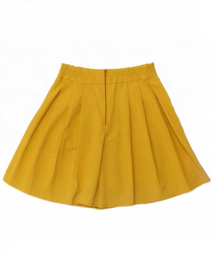 Vintage Womens Skort Mini Skirt W26 Small Yellow Viscose