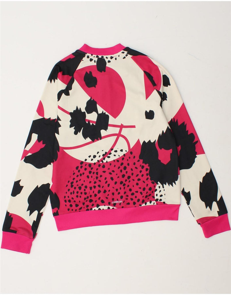 ADIDAS Girls Aeroready Tracksuit Top Jacket 14-15 Years Pink Colourblock Vintage Adidas and Second-Hand Adidas from Messina Hembry 