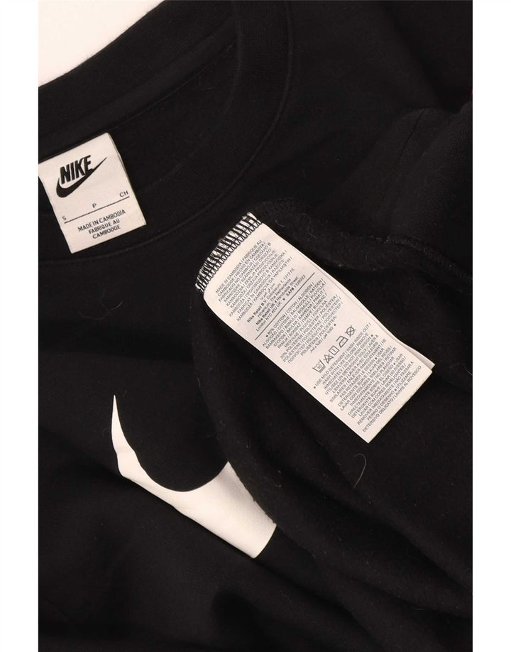 Nike Womens Graphic Sweatshirt Jumper UK 10 Small Black Colourblock