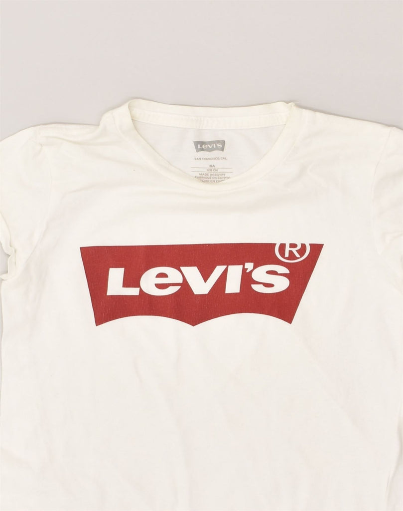 LEVI'S Girls Graphic T-Shirt Top 7-8 Years White Cotton | Vintage Levi's | Thrift | Second-Hand Levi's | Used Clothing | Messina Hembry 