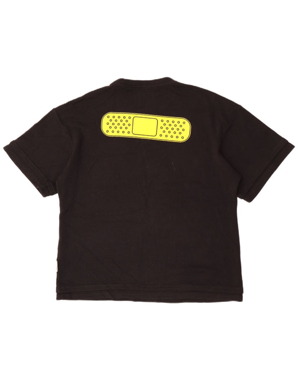 PDF Channel Mens Loose Fit Graphic T-Shirt Top Small Black Cotton