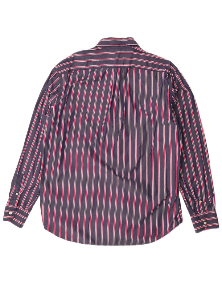 Harmont & Blaine Mens Shirt 2XL Navy Blue Striped Cotton