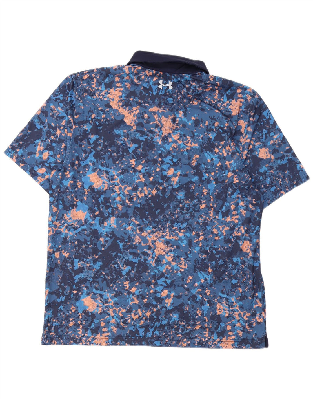 Under Armour Mens Polo Shirt Large Navy Blue Tie Dye