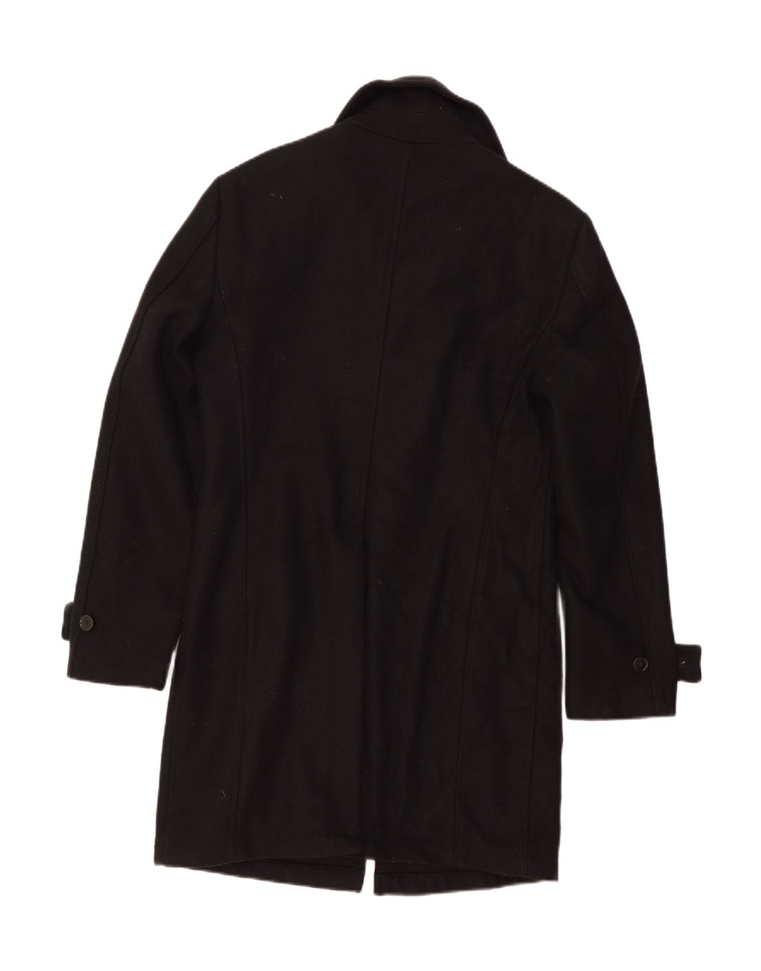 Vintage Mens Overcoat IT 48 Medium Black Wool