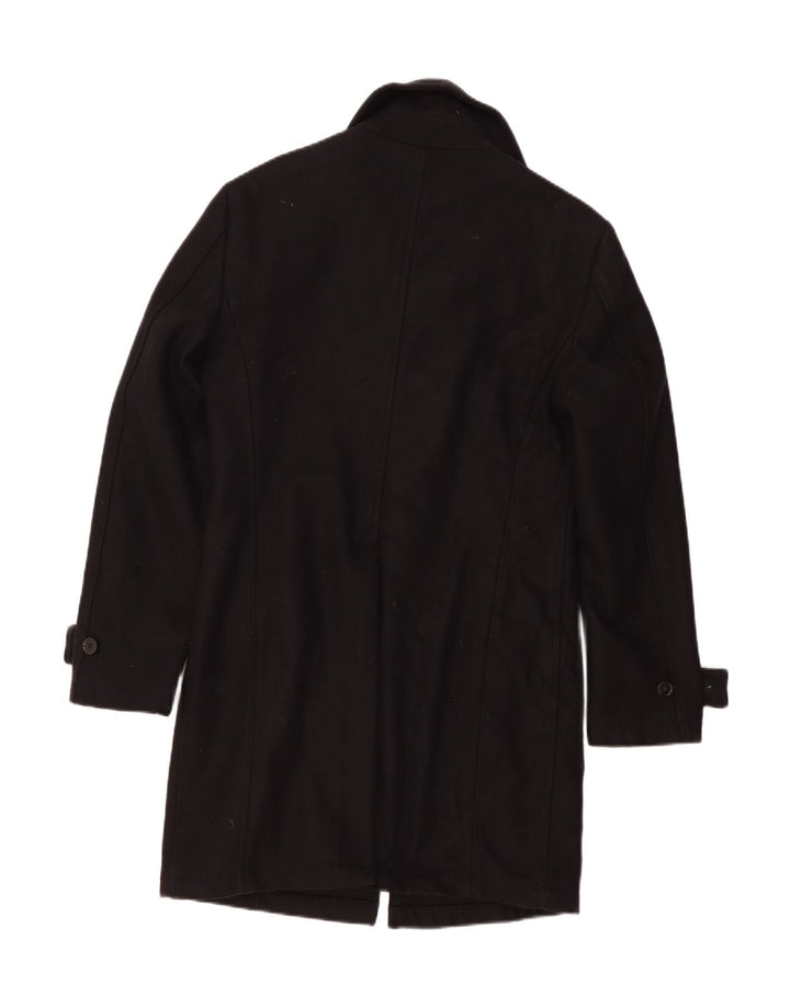Vintage Mens Overcoat IT 48 Medium Black Wool