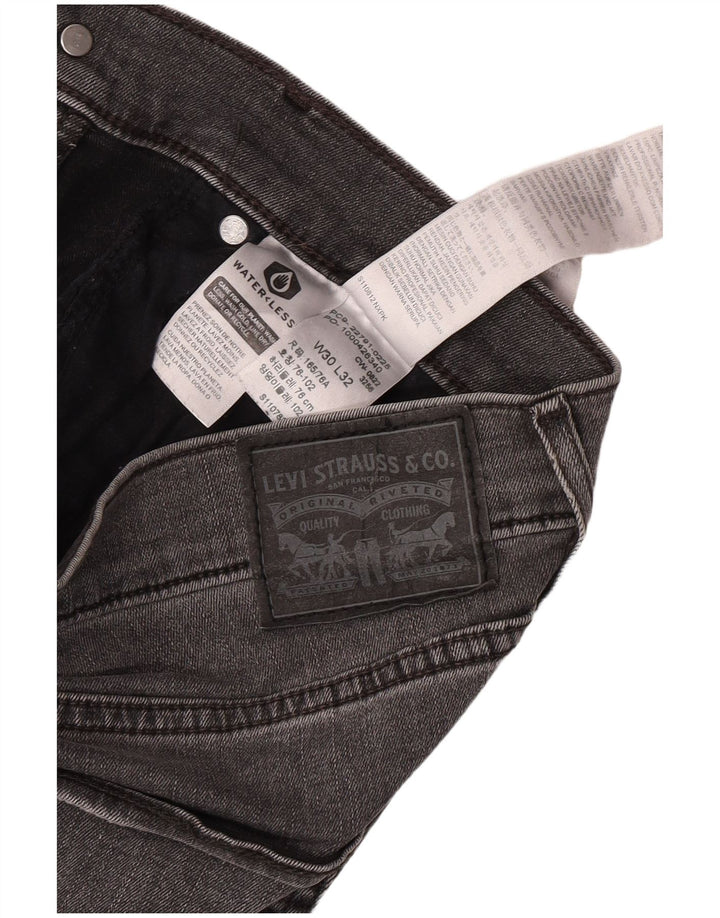 Levi's Womens Mile High Super Skinny Jeans W30 L32 Grey Cotton