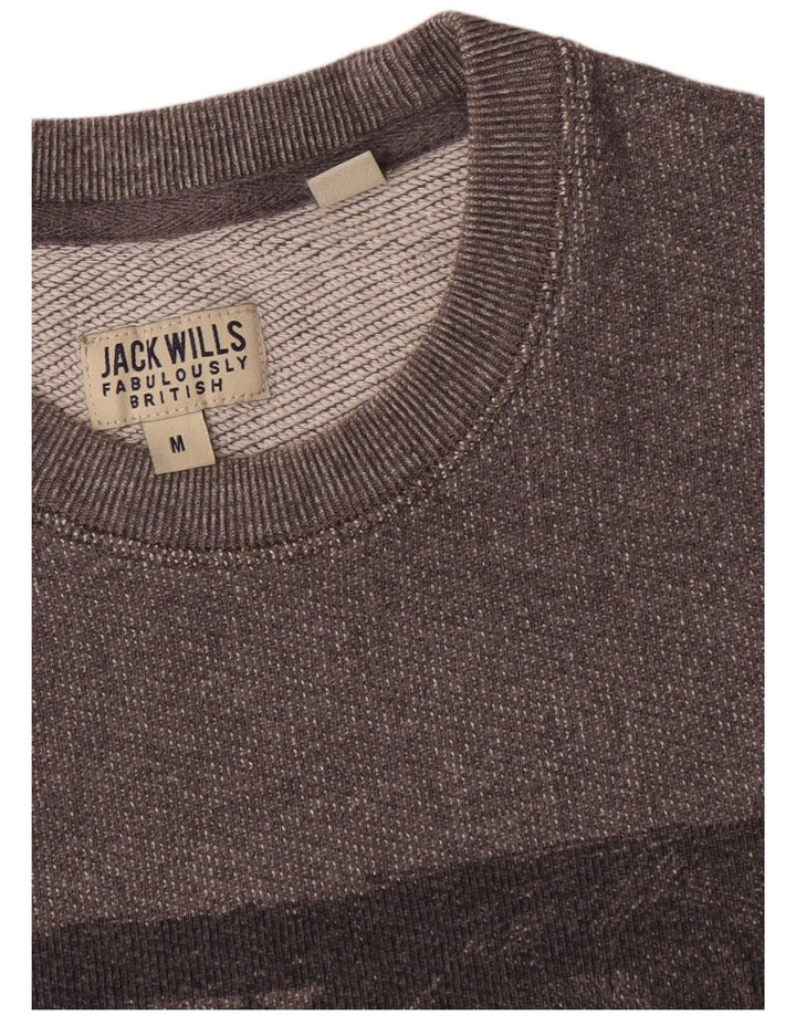 Jack Wills Mens Graphic Sweatshirt Jumper Medium Grey Cotton