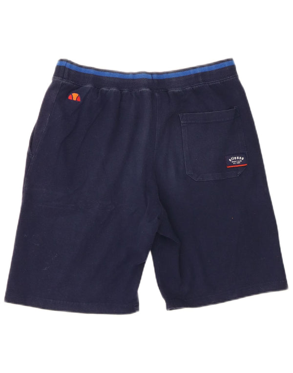 Ellesse Mens Graphic Sport Shorts Medium  Navy Blue Cotton