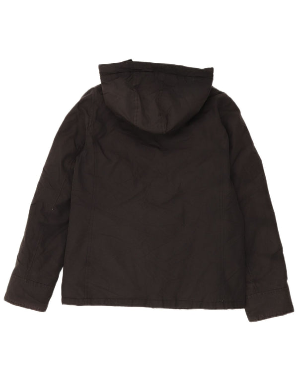 Woolrich Girls Hooded Padded Jacket 13-14 Years Black Cotton