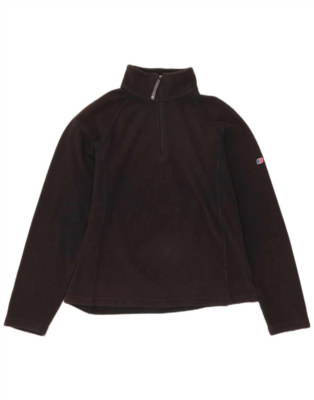 BERGHAUS Womens Zip Neck Fleece Jumper UK 10 Small Black Polyester