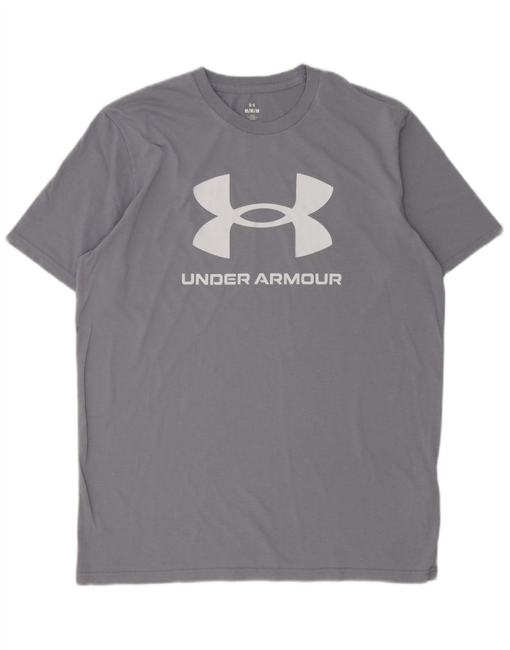 Under Armour Mens Loose Fit Graphic T-Shirt Top Medium Grey Cotton
