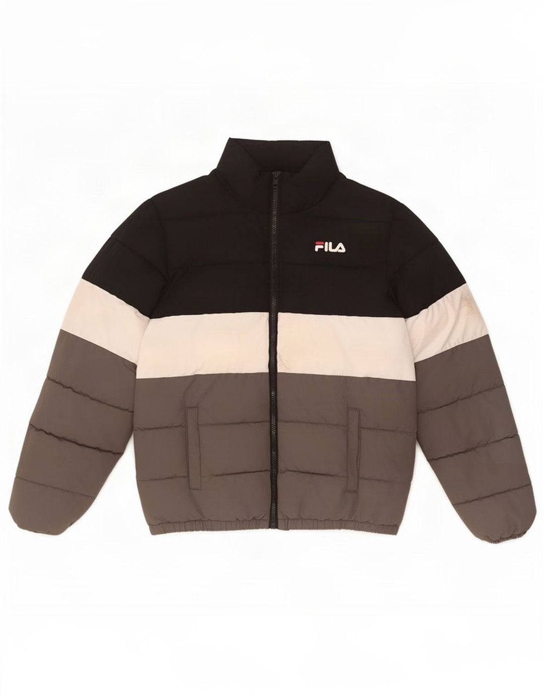 Fila Boys Graphic Padded Jacket 12-13 Years Black Colourblock Polyester
