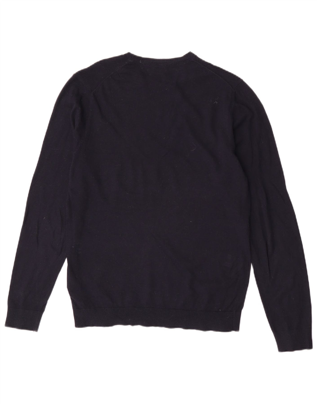 Massimo Dutti Mens Crew Neck Jumper Sweater Medium Navy Blue Cotton
