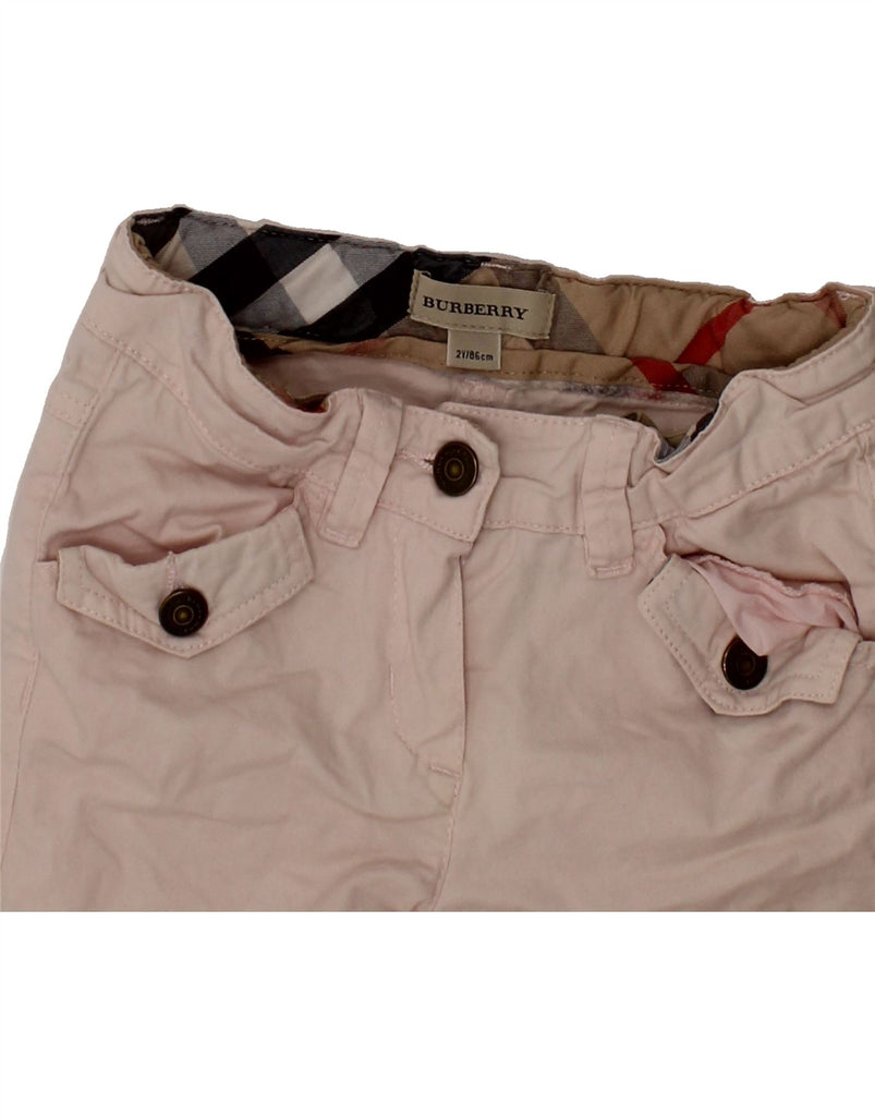 BURBERRY Baby Girls Slim Casual Trousers 18-24 Months W18 L12 Pink Cotton Vintage Burberry and Second-Hand Burberry from Messina Hembry 