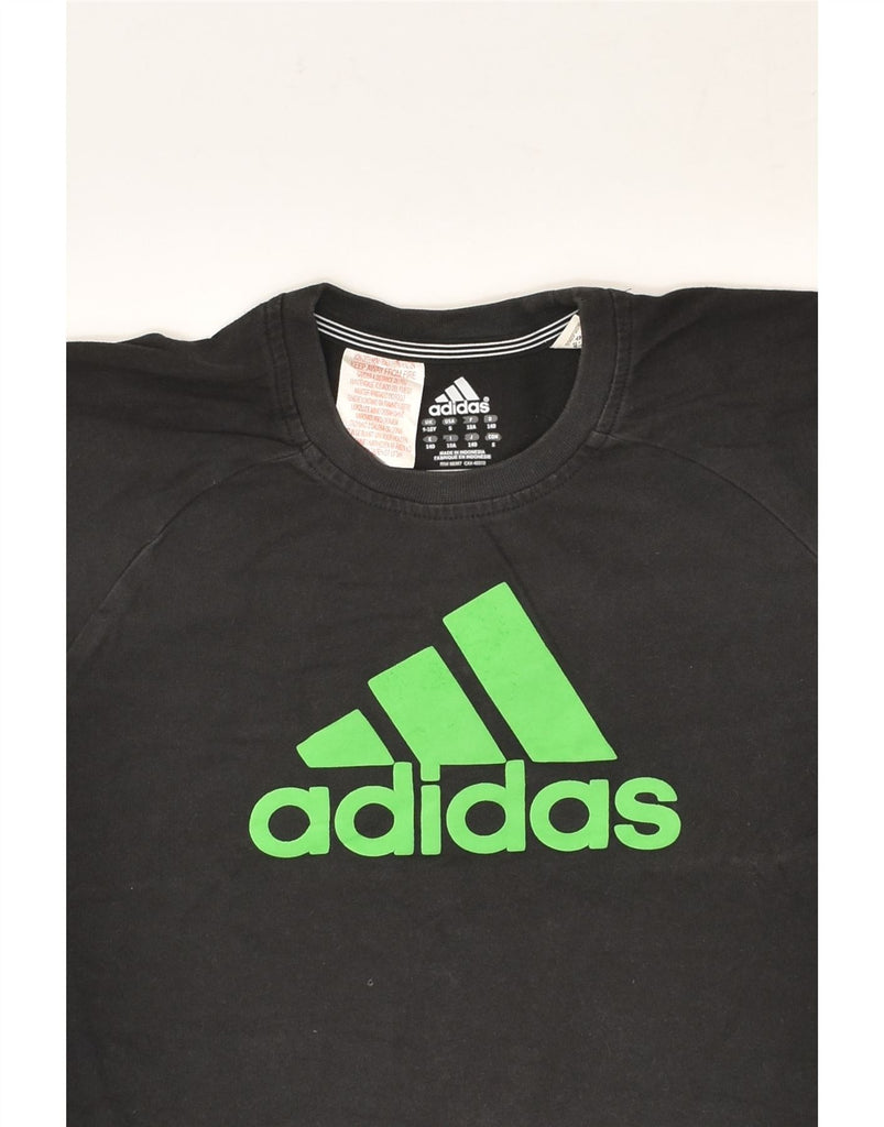 ADIDAS Boys Graphic T-Shirt Top 9-10 Years Black Cotton | Vintage Adidas | Thrift | Second-Hand Adidas | Used Clothing | Messina Hembry 