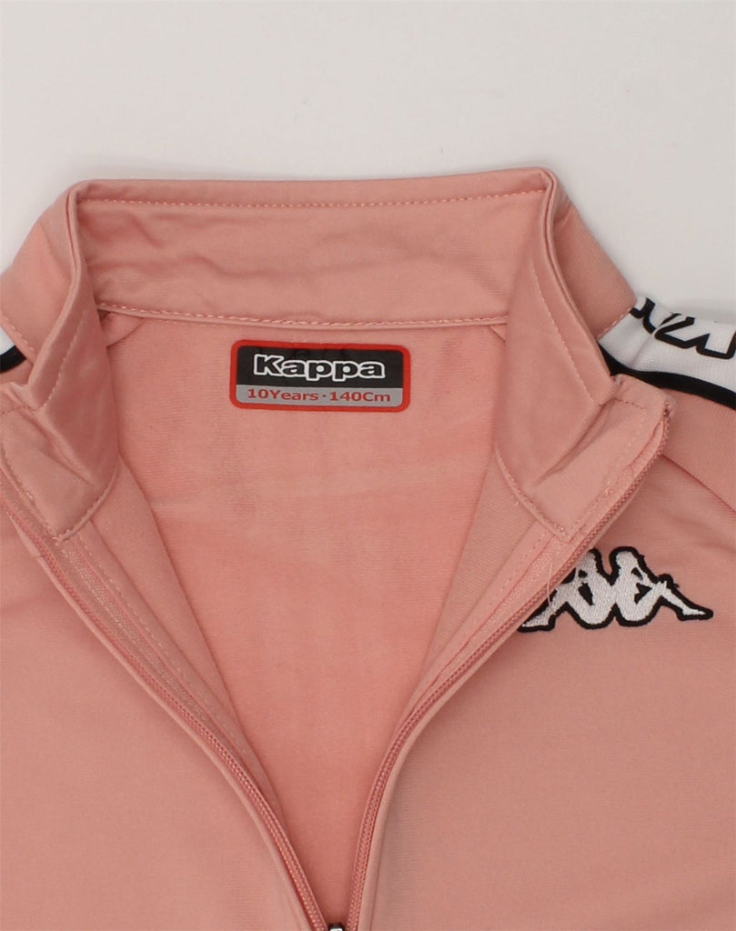 KAPPA Girls Graphic Tracksuit Top Jacket 9-10 Years Pink Polyester | Vintage Kappa | Thrift | Second-Hand Kappa | Used Clothing | Messina Hembry 