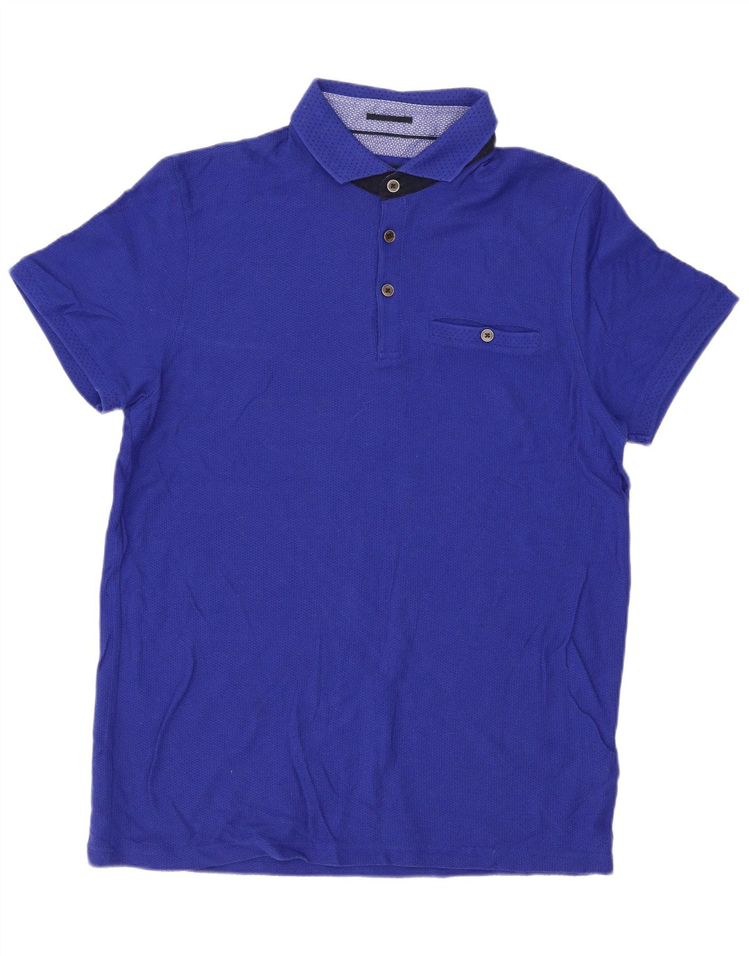 Ted Baker Mens Polo Shirt Size 4 Large Blue Cotton
