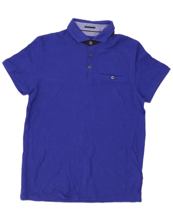 Ted Baker Mens Polo Shirt Size 4 Large Blue Cotton