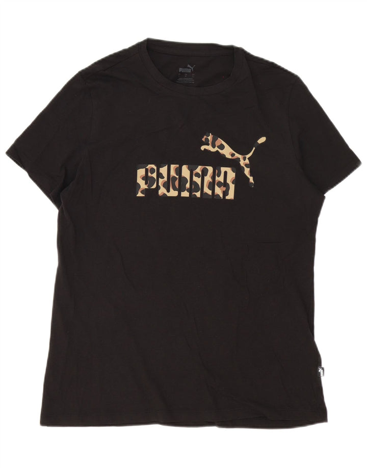 Puma Mens Graphic T-Shirt Top Large Black Cotton