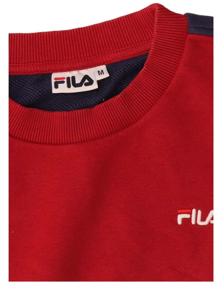Fila Mens Sweatshirt Jumper Medium Navy Blue Colourblock Cotton