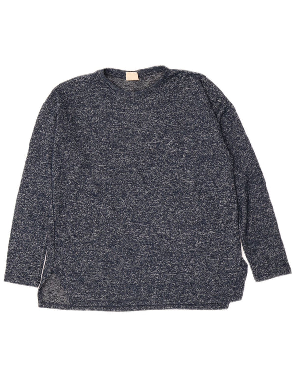 Zara Girls Sweatshirt Jumper 11-12 Years Navy Blue Flecked Polyester