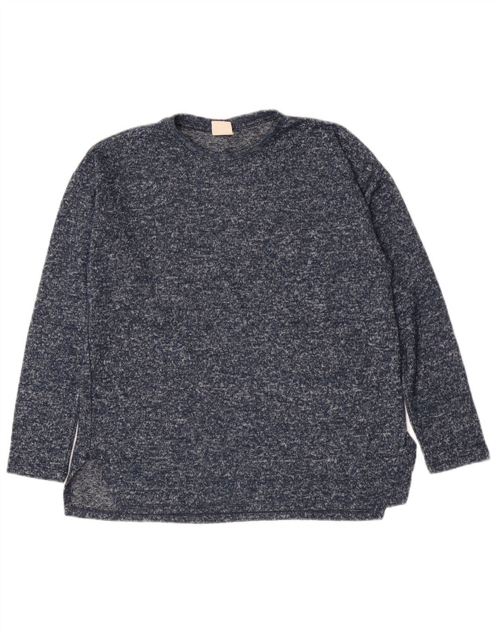 Zara Girls Sweatshirt Jumper 11-12 Years Navy Blue Flecked Polyester