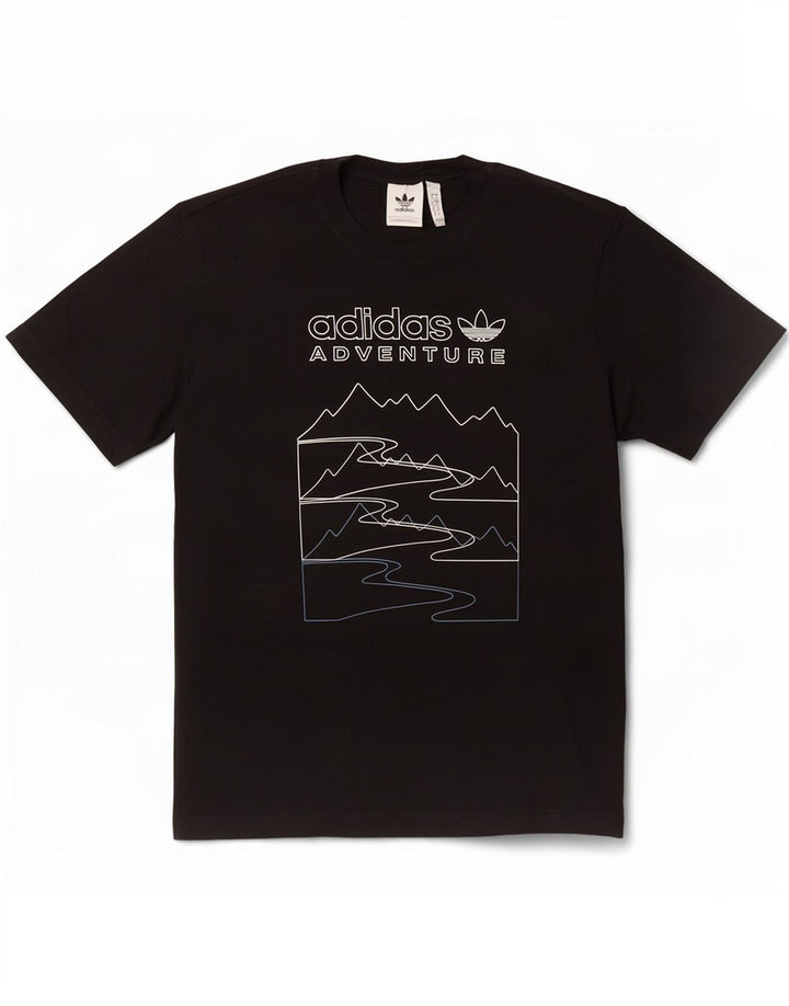 Adidas Mens Graphic T-Shirt Top Small Black Cotton