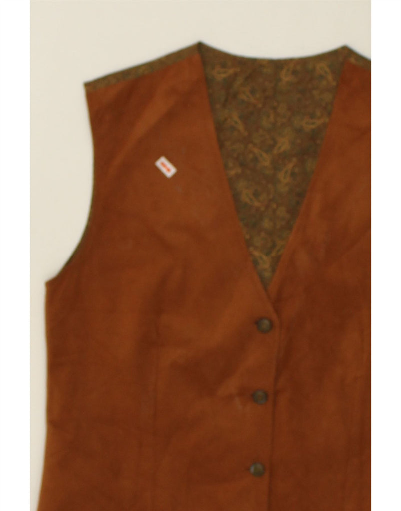 VINTAGE Womens Waistcoat EU 36 Small Brown Colourblock Vintage Vintage and Second-Hand Vintage from Messina Hembry 