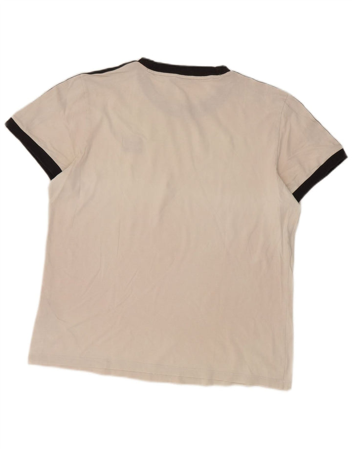 Adidas Womens T-Shirt Top UK 12 Medium White Cotton