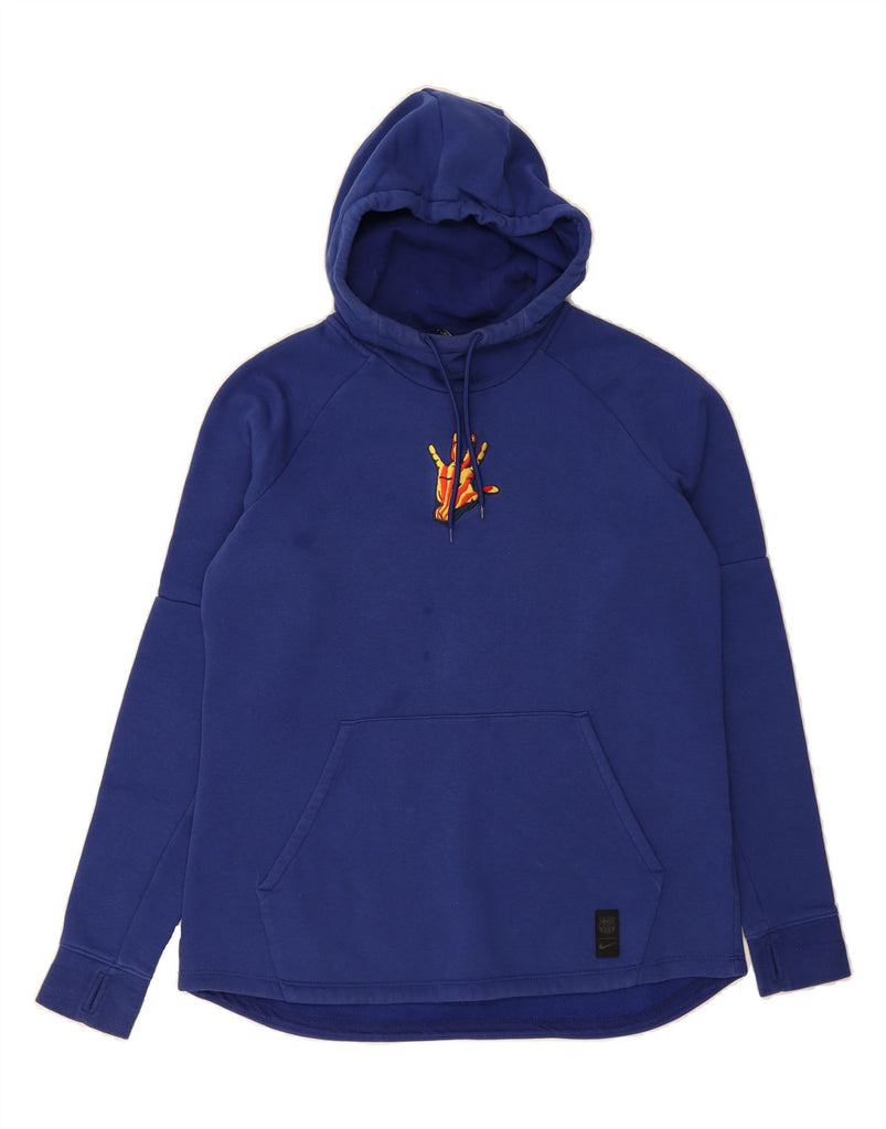NIKE Mens Graphic Hoodie Jumper Medium Navy Blue Cotton Vintage Nike and Second-Hand Nike from Messina Hembry 