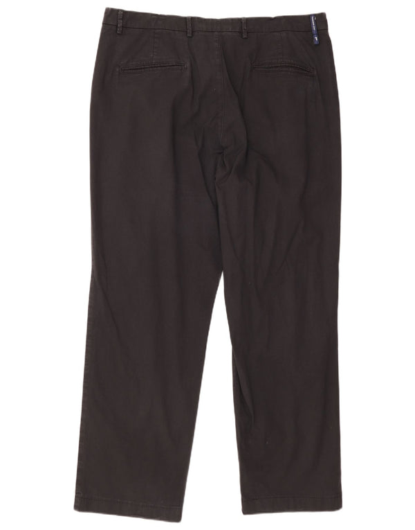 Trussardi Mens Straight Suit Trousers IT 58 4XL W42 L30 Black Cotton