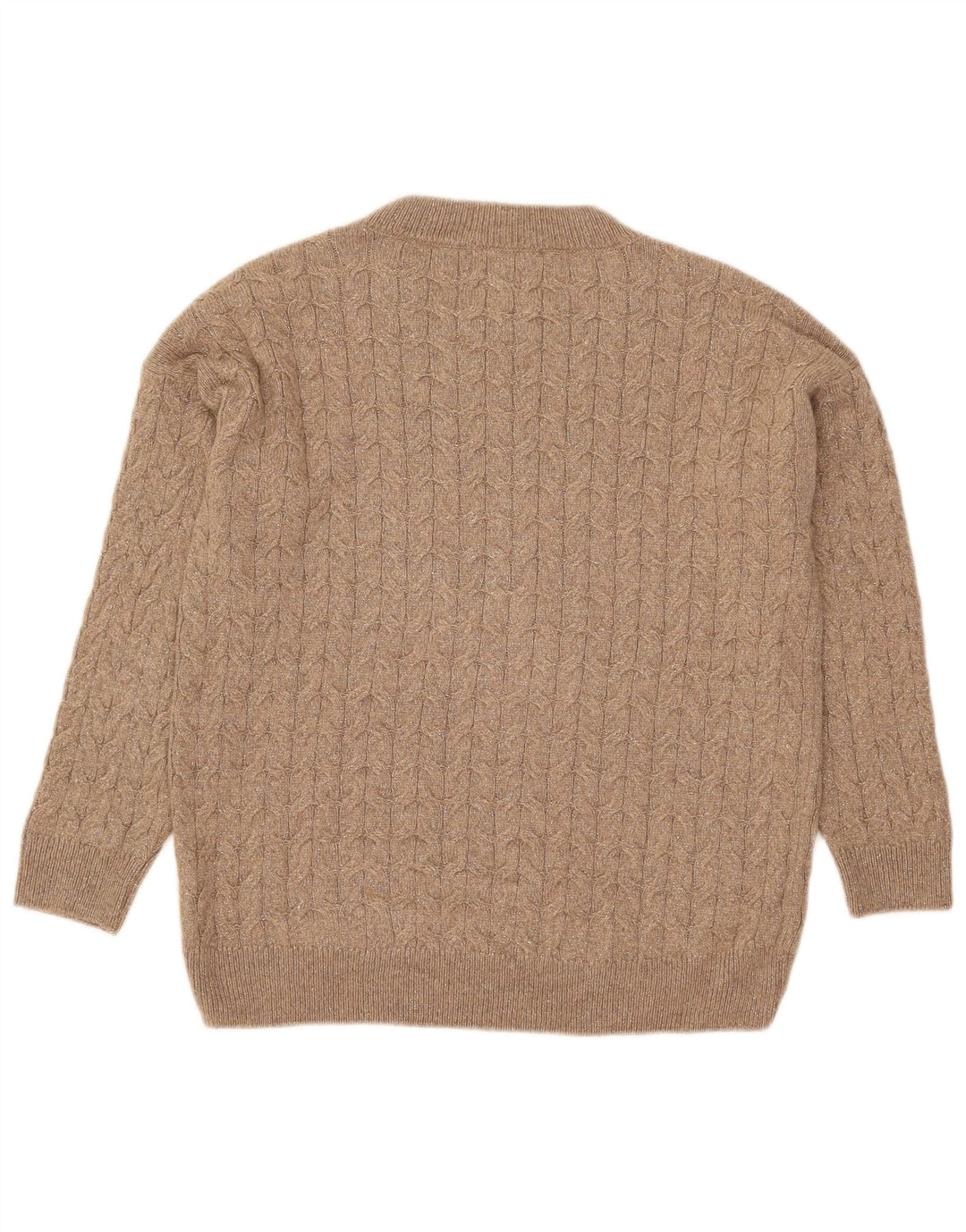Massimo Dutti Womens Oversized Crew Neck Jumper Sweater UK 10 Small Grey