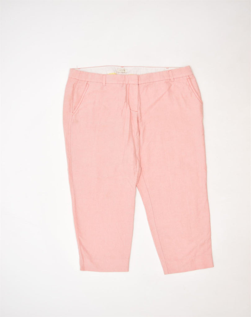 J. CREW Womens Capri Trousers US 12 Large W36  L26 Pink Cotton | Vintage | Thrift | Second-Hand | Used Clothing | Messina Hembry 