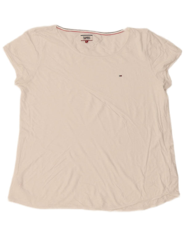 Tommy Hilfiger Womens T-Shirt Top UK 18 XL White Cotton