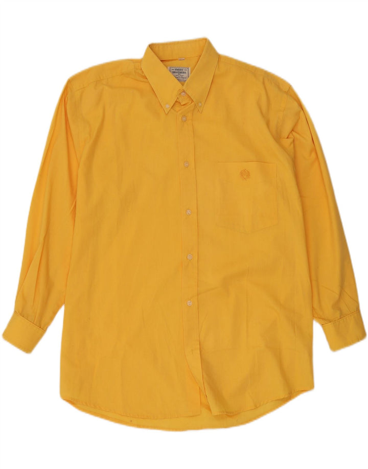 EMERY BROHERS Mens Shirt Medium Yellow Polyester