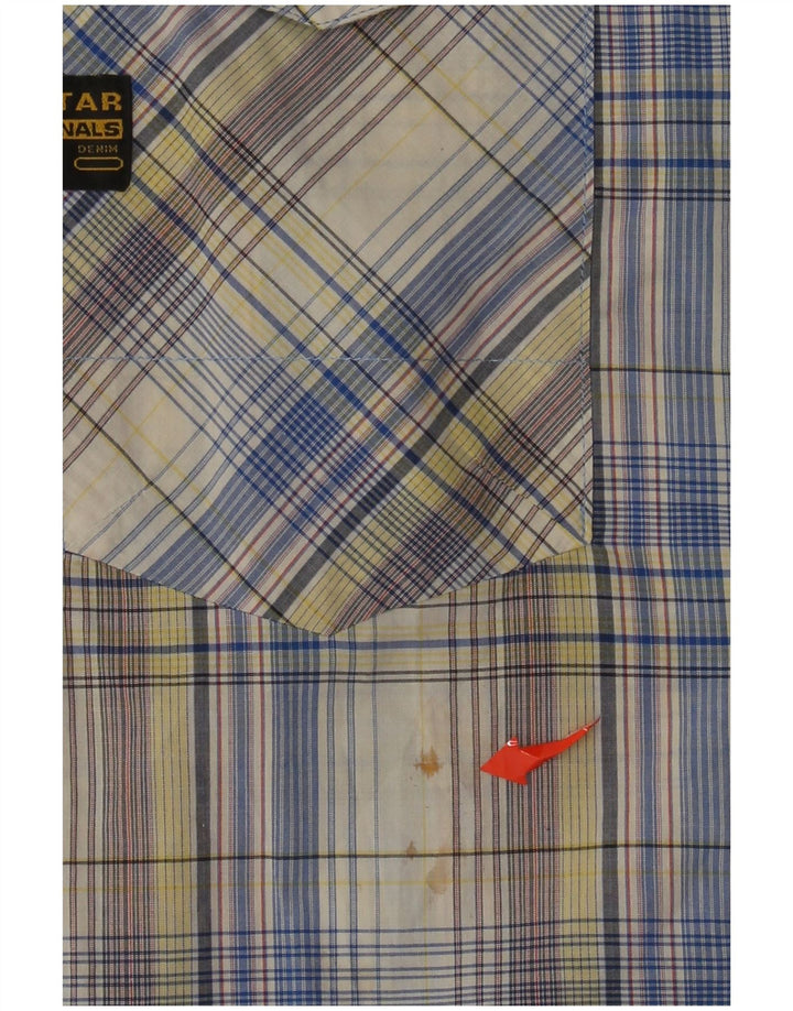 G-Star Mens Graphic Short Sleeve Shirt XL Multicoloured Plaid Cotton