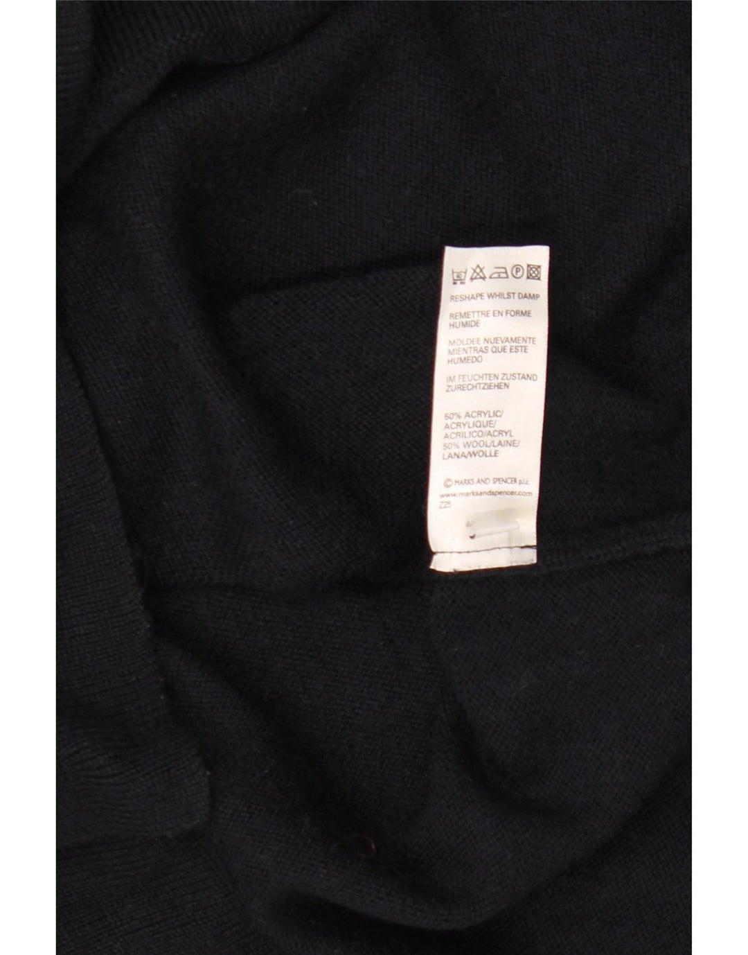 Marks & Spencer Womens Roll Neck Jumper Sweater UK 16 Large Navy Blue