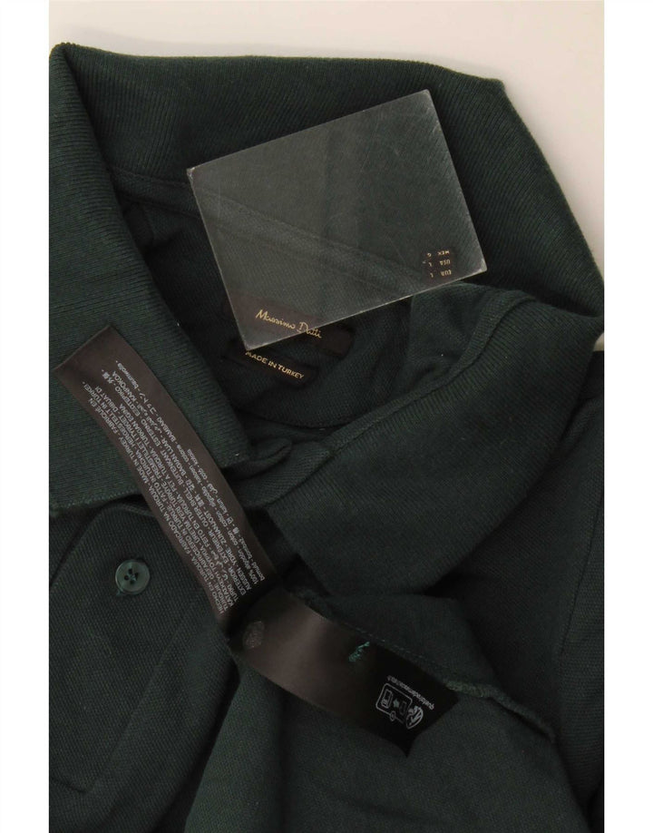 Massimo Dutti Mens Regular Fit Polo Shirt Large Green Cotton