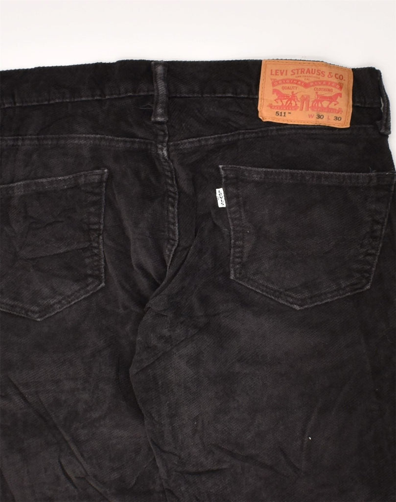 LEVI'S Womens 511 Slim Velvet Casual Trousers W30 L30 Black Cotton | Vintage Levi's | Thrift | Second-Hand Levi's | Used Clothing | Messina Hembry 