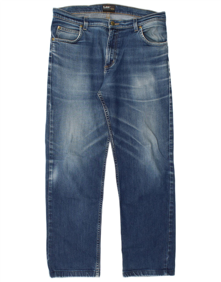 Lee Mens Brooklyn Straight Jeans W33 L29 Blue Cotton