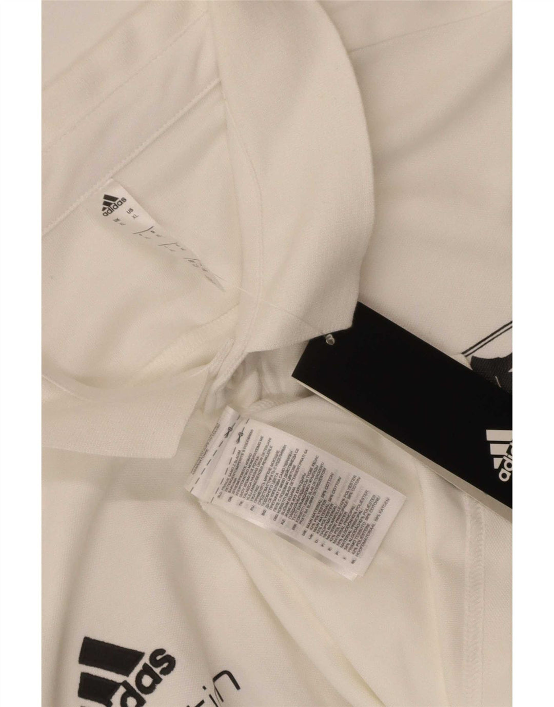 Adidas Mens Graphic Polo Shirt XL White Cotton