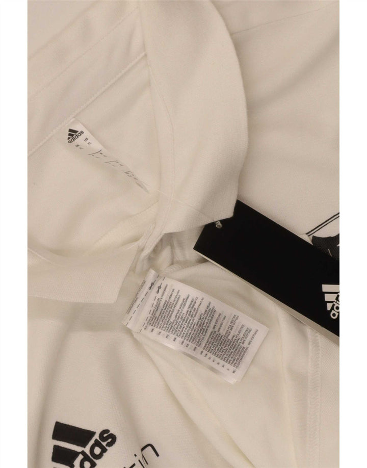 Adidas Mens Graphic Polo Shirt XL White Cotton