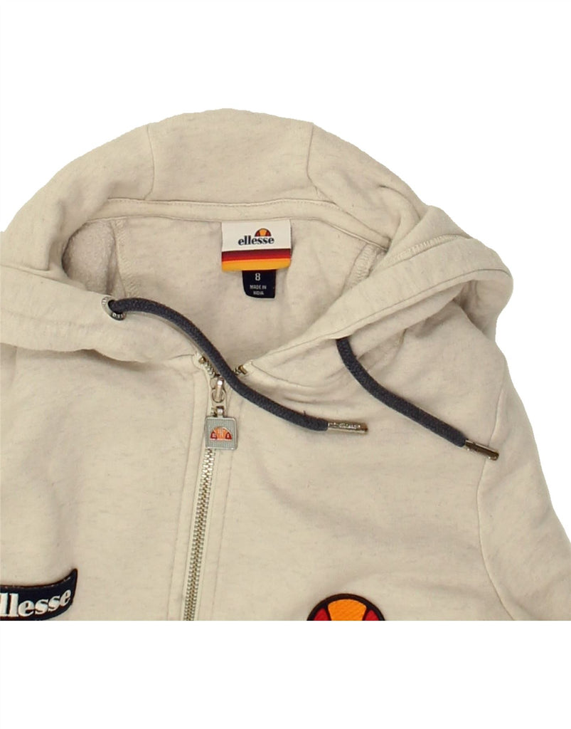 ELLESSE Womens Zip Hoodie Sweater UK 8 Small Grey Cotton | Vintage Ellesse | Thrift | Second-Hand Ellesse | Used Clothing | Messina Hembry 