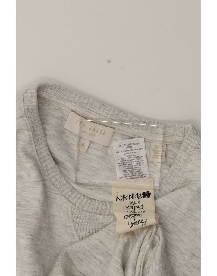 TED BAKER Womens Sleeveless Sweatshirt Jumper Size 4 Large Grey Flecked Vintage Ted Baker and Second-Hand Ted Baker from Messina Hembry 